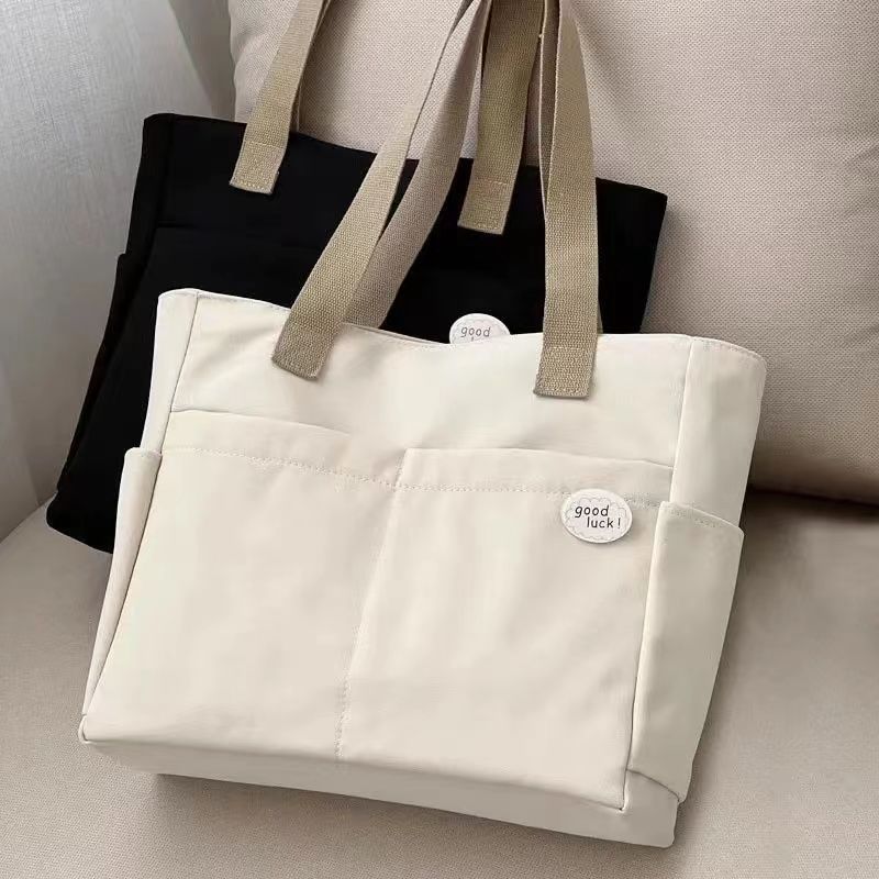 Sacola de Lona Grande Capacidade para Compras de Lazer Feminino Classe 2025 Novos Sacos de Livros de Transporte Manual