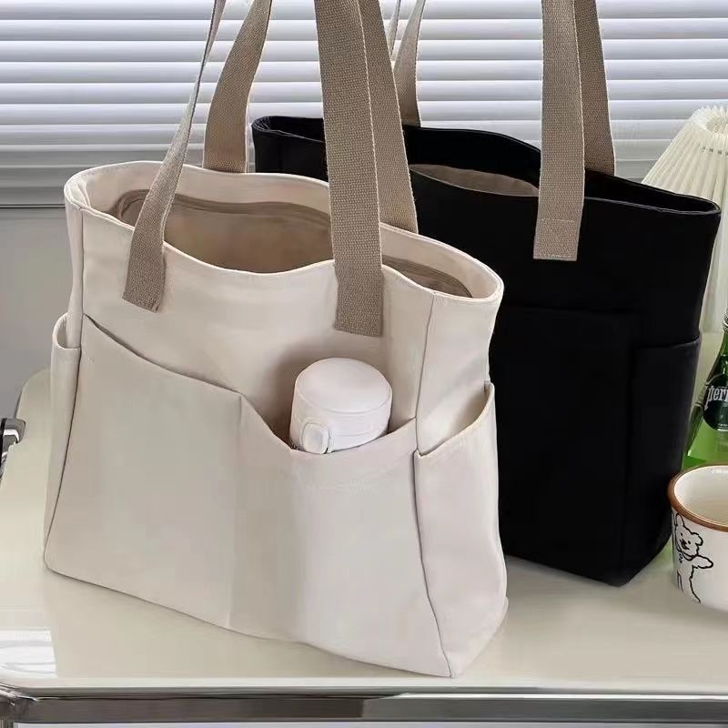 Sacola de Lona Grande Capacidade para Compras de Lazer Feminino Classe 2025 Novos Sacos de Livros de Transporte Manual