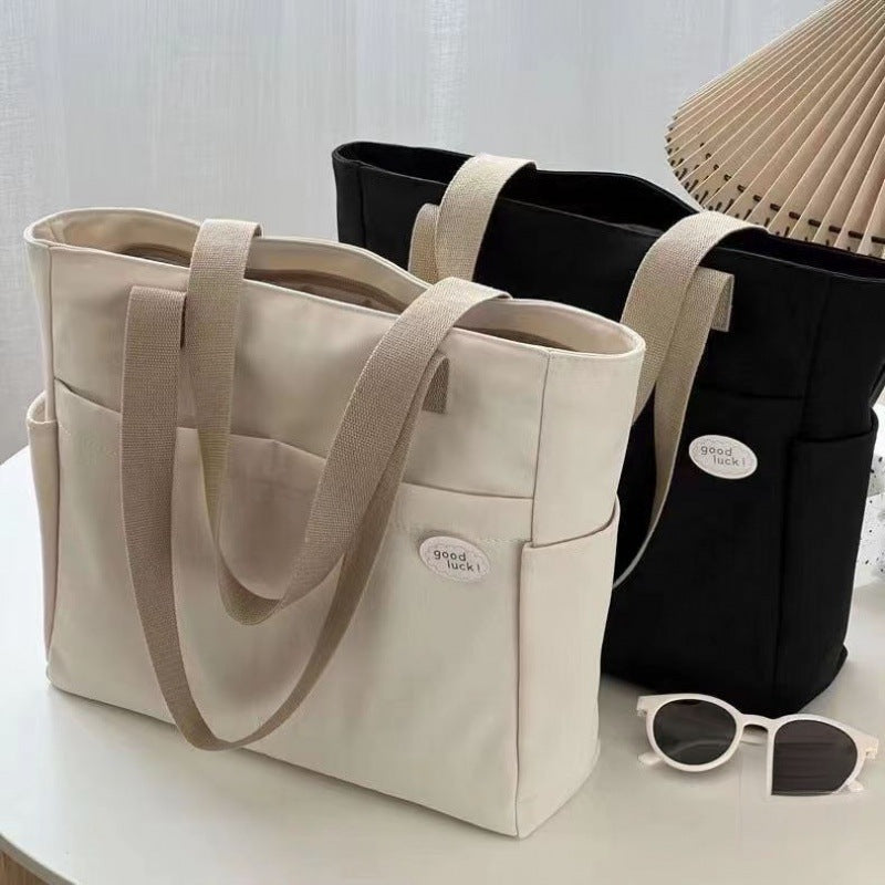 Sacola de Lona Grande Capacidade para Compras de Lazer Feminino Classe 2025 Novos Sacos de Livros de Transporte Manual